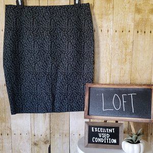 EUC + LOFT + Black and Teal skirt